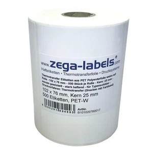 Thermotransfer Etiketten Rolle 102x76mm PET Polyester Folie weiss Typenschilder - Bild 1 von 1