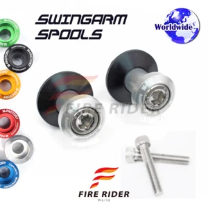 CNC SPMF Silver M6 Rear Swingarm Spools For MT-01 05 06 07 08 09 10 11 12 - Picture 1 of 3