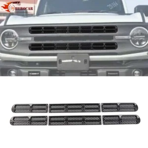Front Mesh Grill Trim Guard Exterior Trim For Ford Bronco 21+ Carbon Fiber Print - Picture 1 of 11