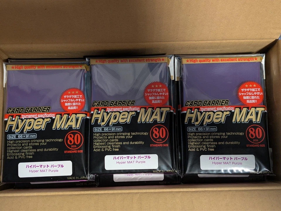 KMC Card Barrier Hyper Mat Purple Sleeves Case 30 packs of 80 2400 Sleeves - Image 1 of 1