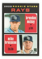 2020  Topps Heritage Brendan McKay / Mike Brosseau  #161  RC Tampa Bay Rays