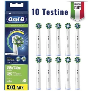 10x Testine Di Ricambio Per Oral-B Cross Action spazzole per Spazzolini Bianco - Foto 1 di 5