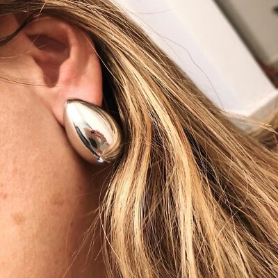 Orecchìni A Goccia Acciaio Inossidabile Color Silver Grandi Donna Bottega veneta - Immagine 1 di 4