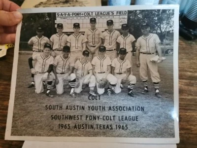 Foto de béisbol 1965 de la Southwest Pony Colt League de la Asociación Juvenil de Austin Texas Foto 1 de 4