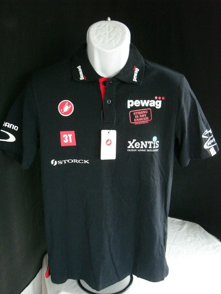 Camisa Polo Castelli Race Day Negra Sólida Algodón/Spandex S/S Talla S "PEWAG" Foto 1 de 4