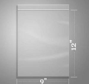 200 -9"x12" Clear Plastic Zipper Poly Locking Reclosable Bags 2 MiL - Picture 1 of 5