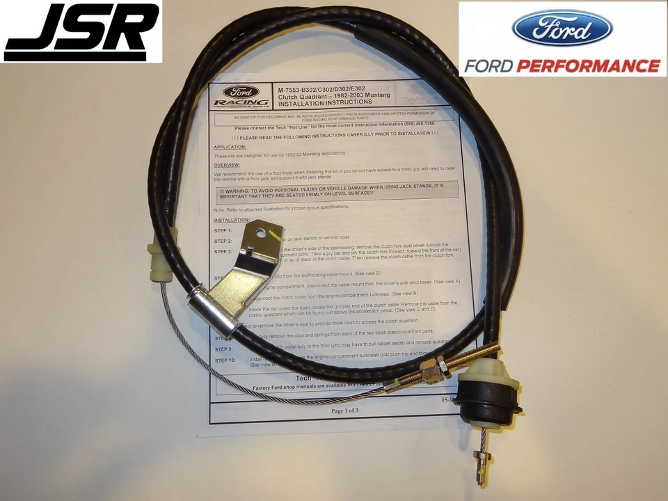 96-04 Mustang GT, Mach 1, Cobra Ford Racing Performance Adjustable Clutch Cable - Image 1 of 1
