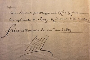 KING LOUIS XIV AUTOGRAPH ON DRAGONS REGIMENT ORDER 1689 König von Frankreich - Picture 1 of 12