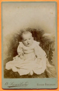 North Finchley, London, England, Portrait of a Baby, circa 1890 Backstamp - Picture 1 of 3