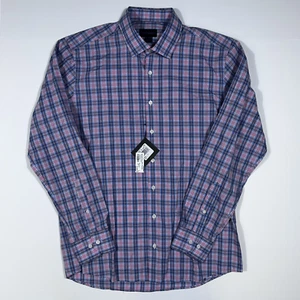 $198 Nueva Camisa SCOTT BARBER Grande L 100% Algodón L/S Cuadros Multicolor Abotonada - Imagen 1 de 5