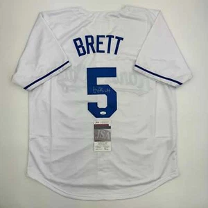 Autographed/Signed George Brett Kansas City White Baseball Jersey JSA COA - Picture 1 of 4