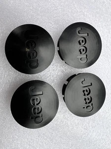 JEEP SET OF 4 Black 55mm/2.16in Wheel Center Caps LIBERTY GRAND CHEROKE - Picture 1 of 3