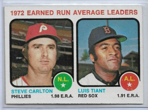 1973 Topps #65 ERA Leaders Steve Carlton Luis Tiant NR-MINT