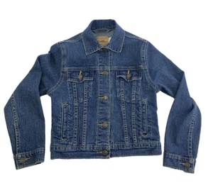 Levi Strauss Youth Girls Denim Jean Jacket Button Collared Fitted Size Large - Picture 1 of 14