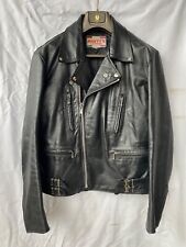 vintage RIVETTS black biker leather jacket motorcycle punk rock indie M-L 42