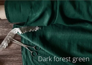 Forest Green Linen Fabric by the Yard – Linen for Apparel, Crafts & Home Decor - Picture 1 of 4