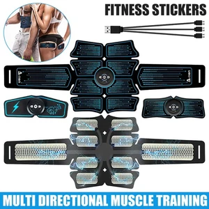 USB ABS Trainer EMS Muscle Stimulator Toner ABS Abdominal Toning Belt Men Women - Picture 1 of 13