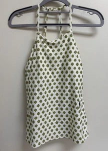 Antonio Melani Green Polka Dot Bikini Swim Top Size M Halter Missing Belt - Picture 1 of 5