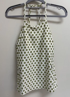 Antonio Melani Green Polka Dot Bikini Swim Top Size M Halter Missing Belt - Image 1 of 4