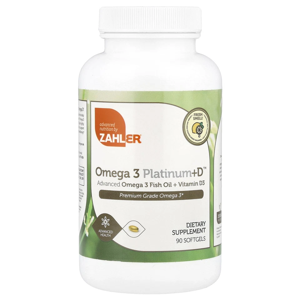 Zahler Omega 3 Platinum D 3000 MG 90 Softgels