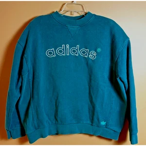Adidas Sweatshirt Herren Größe Large Y2K Spell Out Oversized Baumwolle EUC - Bild 1 von 8