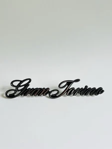Ford Gran Torino Script Metal Emblem OEM ~ 7 5/8" Long Name Plate - Picture 1 of 4