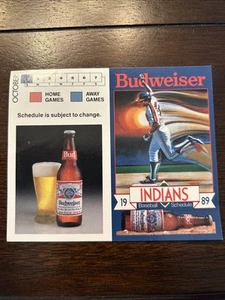 1989 Cleveland Indians Baseball Schedule Budweiser Beer - Picture 1 of 2
