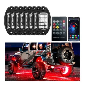 8 Pods Rock Lights for Car, Multi Color RGB LED Rock Lights Kit with APP & Re... - Picture 1 of 6