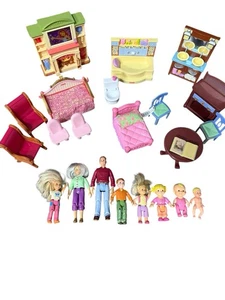 Fisher Price Loving Family Lot 8 Dolls & 14 Furniture Pieces Most Vintage - Picture 1 of 14