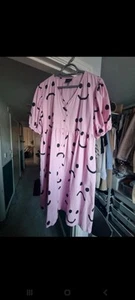 Lazy Oaf Happy Sad Pink Dress 12 - Picture 1 of 2