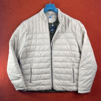 JOHNNIE-O Mens LARGE Killington Lightweight Quilted Puffer Jacket Ivory $278 - Image 1 of 4