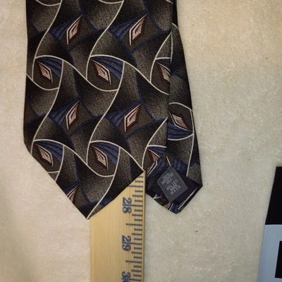 Corbata para hombre Gianfranco Ruffini Italia 100 % seda italiana hecha en EE. UU. geométrica Foto 1 de 4
