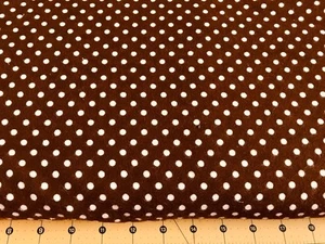 White Polka Dot on Brown 35” X 41” Flannel fabric #2083a - Picture 1 of 1