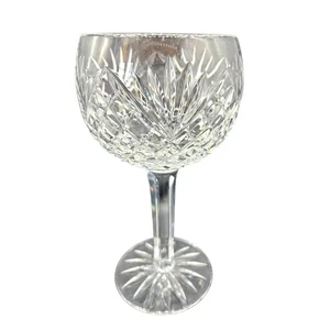 TYRONE Irish CRYSTAL ANTRIM Pattern Balloon Wine Glass 7-5/8” Cut Stemware - Picture 1 of 8