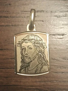 Colgante Grabado Italia 14k De Colección Representación De Jesucristo Corona De Espinas - Imagen 1 de 9