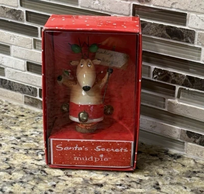 MudPie Nuevo con Etiquetas Botella de Reno Tapón de Vino Hacer Espíritu Brillante Santa's Secrets Foto 1 de 3