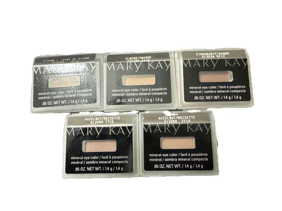 Lot of 5 Mary Kay Mineral Eye Color Sienna,  2Hazelnut,Cinnabar, Almond, - Image 1 of 1