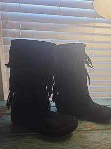 Kohl’s rostbraune Damen-Mokassins aus Leder mit drei Fransen Größe 7 M - Bild 1 von 21