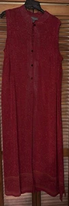 Design & Co Lane Bryant Wine Floral Sheer Overlay Asian Collar Dress Size 18/20 - Picture 1 of 6
