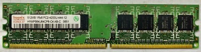 HYNIX 512MB 1Rx8 PC2-4200U-444-12  -HYMP564U64CP8-C4 DDR2 MEMORY RAM - Image 1 of 2