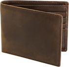 Top Grain Leather Wallet for Men RFID Blocking Bifold Extra Capacity 2 ID Window