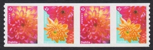 Coil Strip of 4 = Hand-cut to shape perf. = DAHLIA Garden Flowers Canada 2020 - Bild 1 von 1