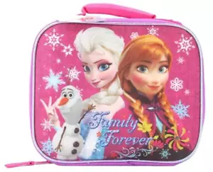 NEW FROZEN LUNCHBOX Family Forever Insulated Anna Elsa Olaf Pink Purple Disney - Picture 1 of 8
