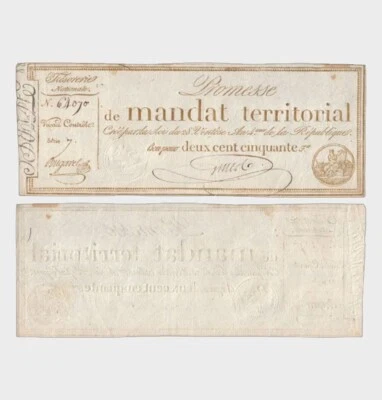 France - 1796 - 250 Francs - "VF-"  #CO5572 - Image 1 of 4