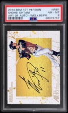 2014 BBM 1st Version Art Of Auto Weekly Shohei Ohtani RC Rookie PSA 8 #WB1