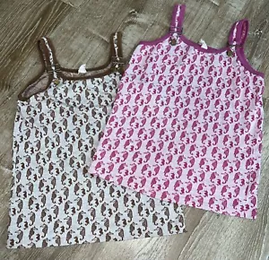 Vintage Set 2 M/L Link & Brown Seahorse Tank Mod Top Size 18 Teens Remington - Bild 1 von 9