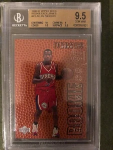 1996 ALLEN IVERSON UPPER DECK UD ROOKIE EXCLUSIVES #R1 RC BGS 9.5 - Picture 1 of 2