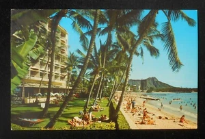 60er Jahre? Beach Surfrider Hotel Sheraton Waikiki HI Honolulu Co Postkarte Hawaii - Bild 1 von 1