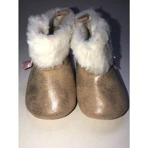 Baby Girl Gold  Fur Trimmed Boots  - Picture 1 of 6