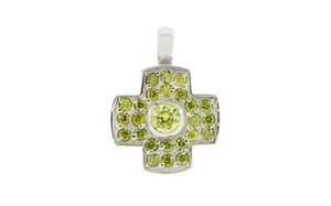 Anhänger Kreuz 925/- Sterlingsilber mit grünen Zirkonia WERT 59 € - 49253786 - Picture 1 of 2